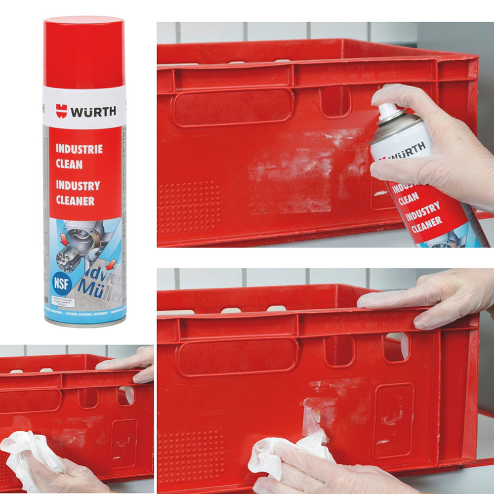 Chai Xịt Tẩy Keo Dính, Keo Dán Decal Wurth Industry Cleaner 500ml 0893140