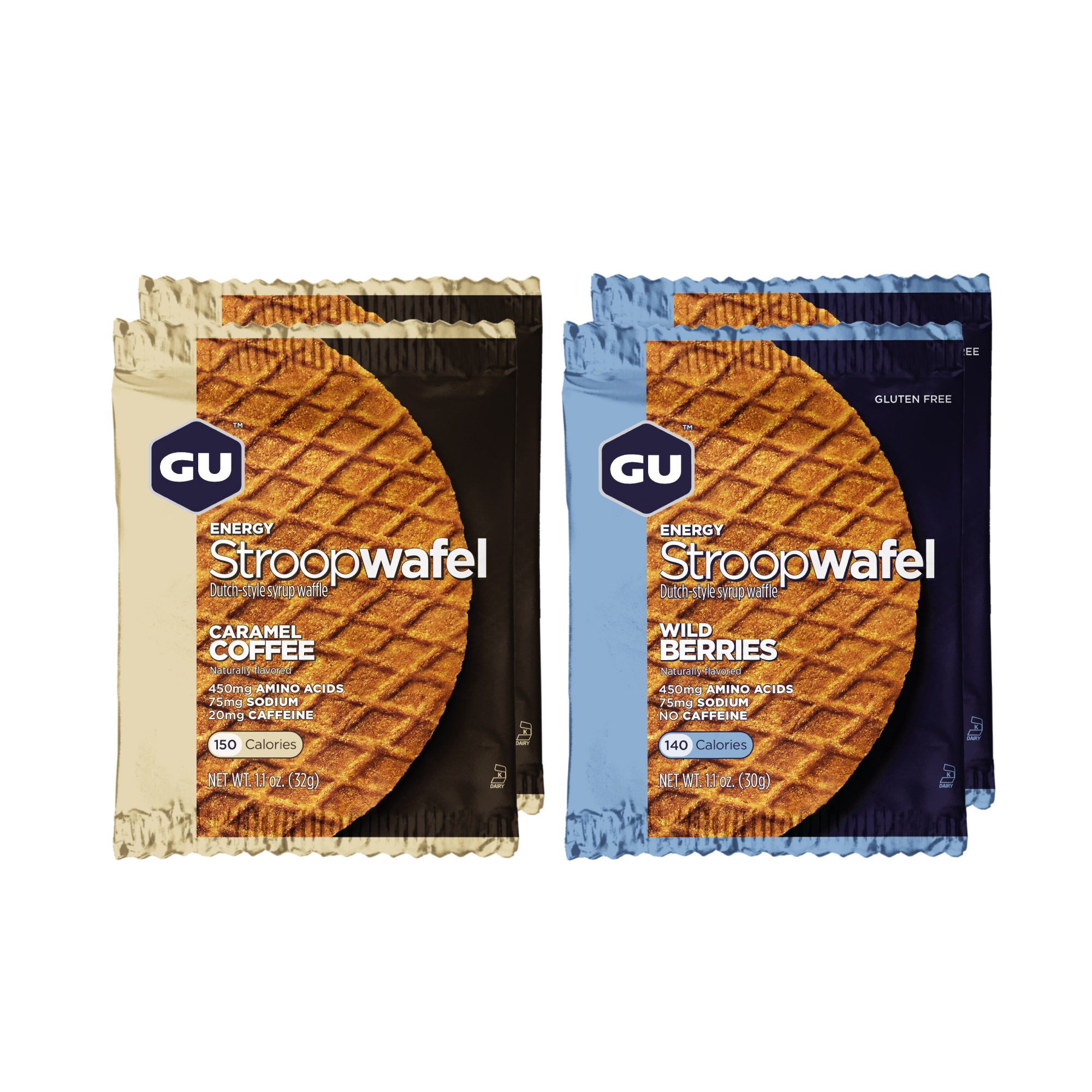 Combo 4 gói Bánh Quế Năng Lượng Stroopwafel GU Energy (2 vị)