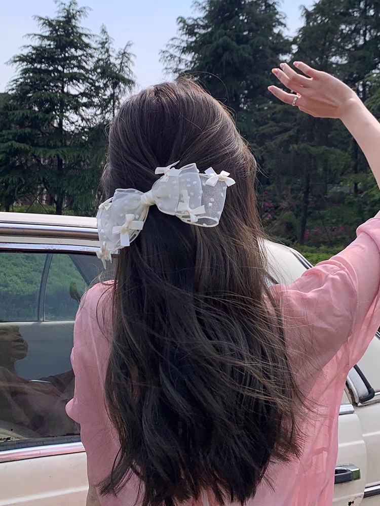 Kẹp tóc nơ tiểu thư - kẹp tóc nơ ren ullzang hàn quốc mẫu mới hot hit