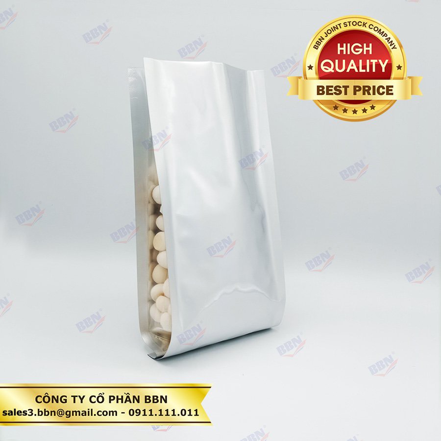 Túi 4 biên nhôm hong trong 14x30 đựng cà phê 500gr