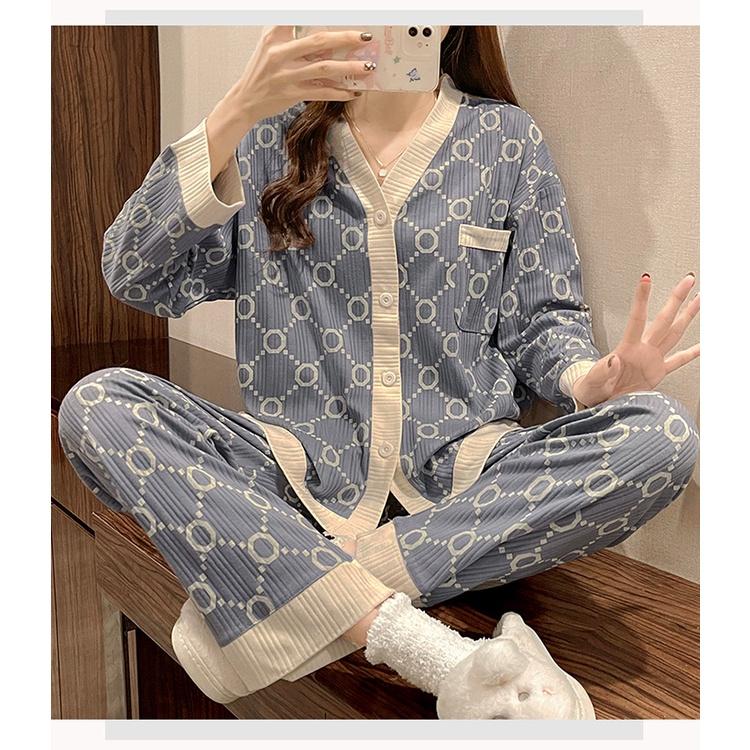 Bộ pyjama bầu mặc nhà thanh lịch BD205