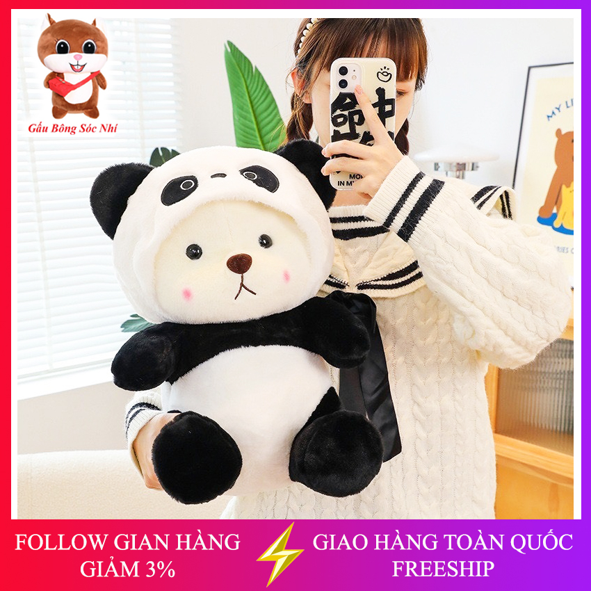 Gấu bông Lena cosplay gấu trúc, quà tặng thú nhồi bông Lena cao cấp