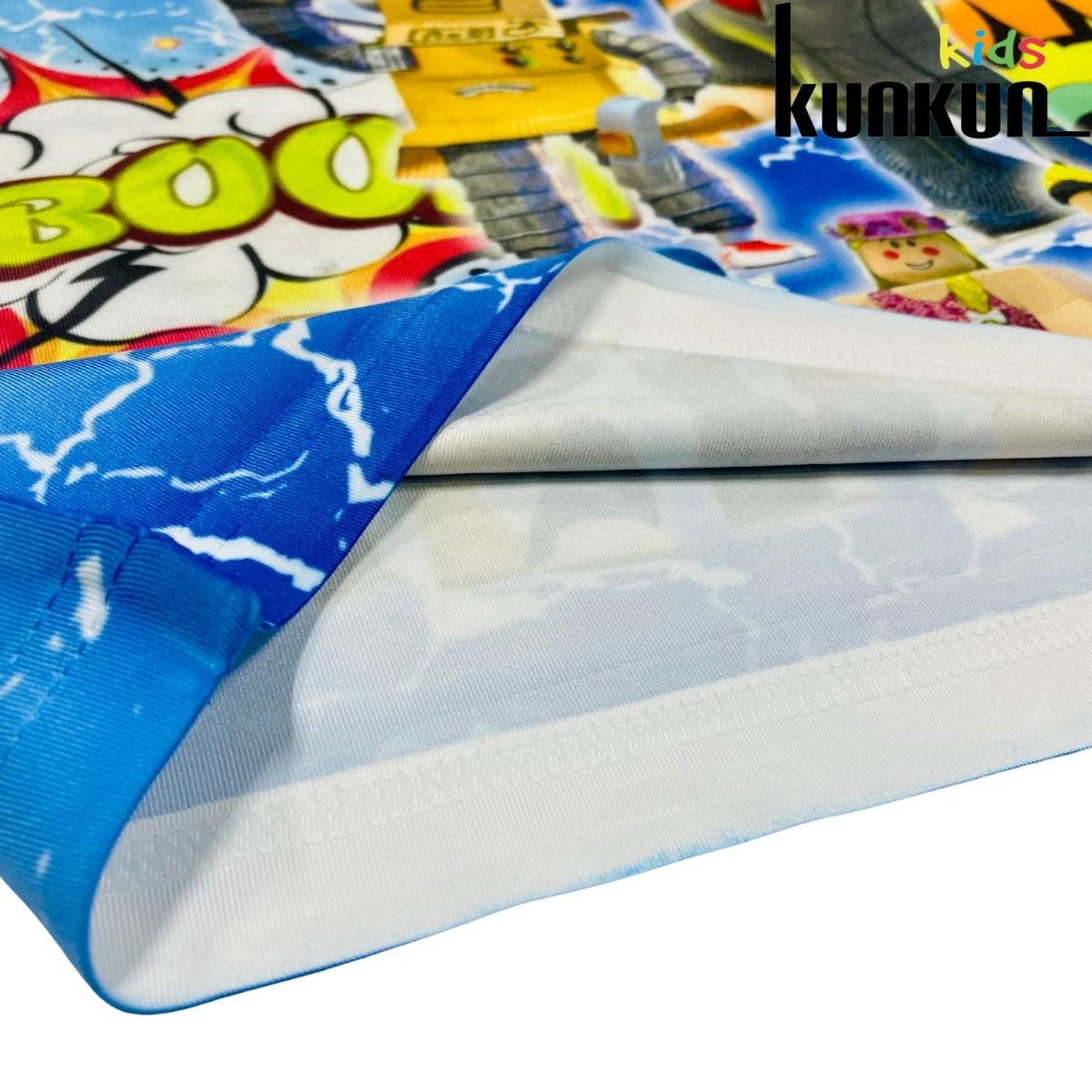 Quần áo trẻ em KUNKUN TP834 in 3d hình roblox cho bé trai size đại từ 10-60kg chất thun lạnh thoáng mát co giãn 4 chiều