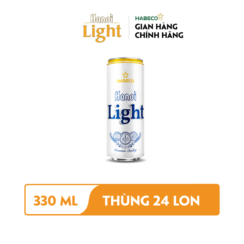 Combo 2 Thùng Bia Hanoi Light - Thùng 24 lon 330ml