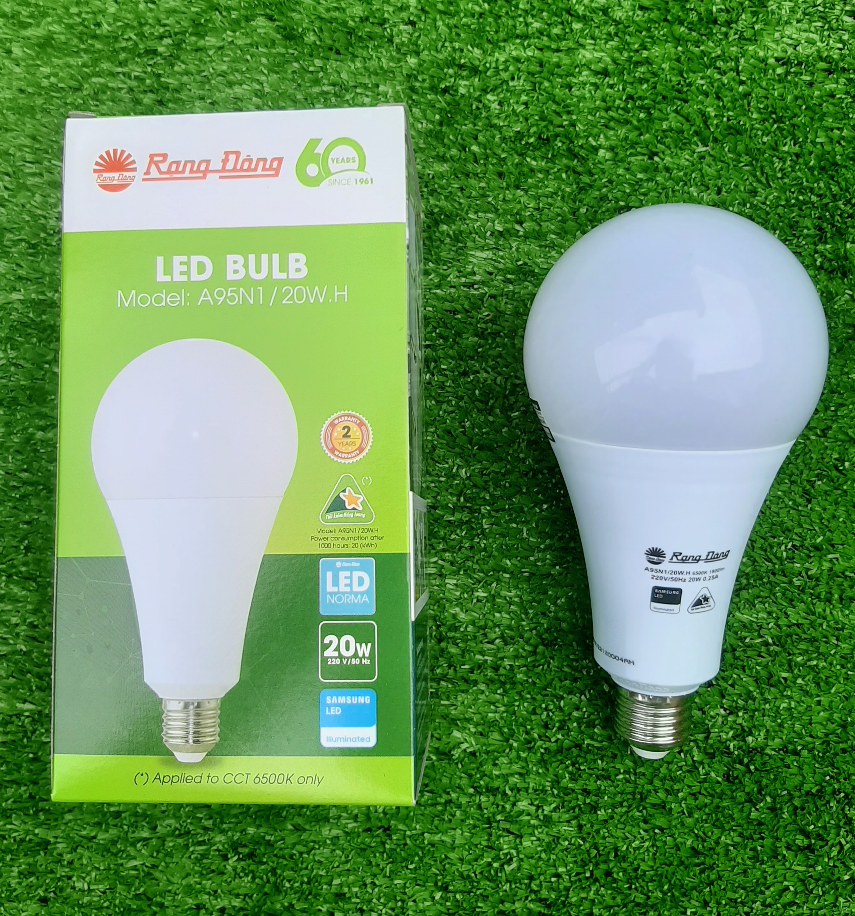 Bóng Đèn Led Buld Tròn Rạng Đông Công Suất 20W Ánh Sáng 3000K - 6500K