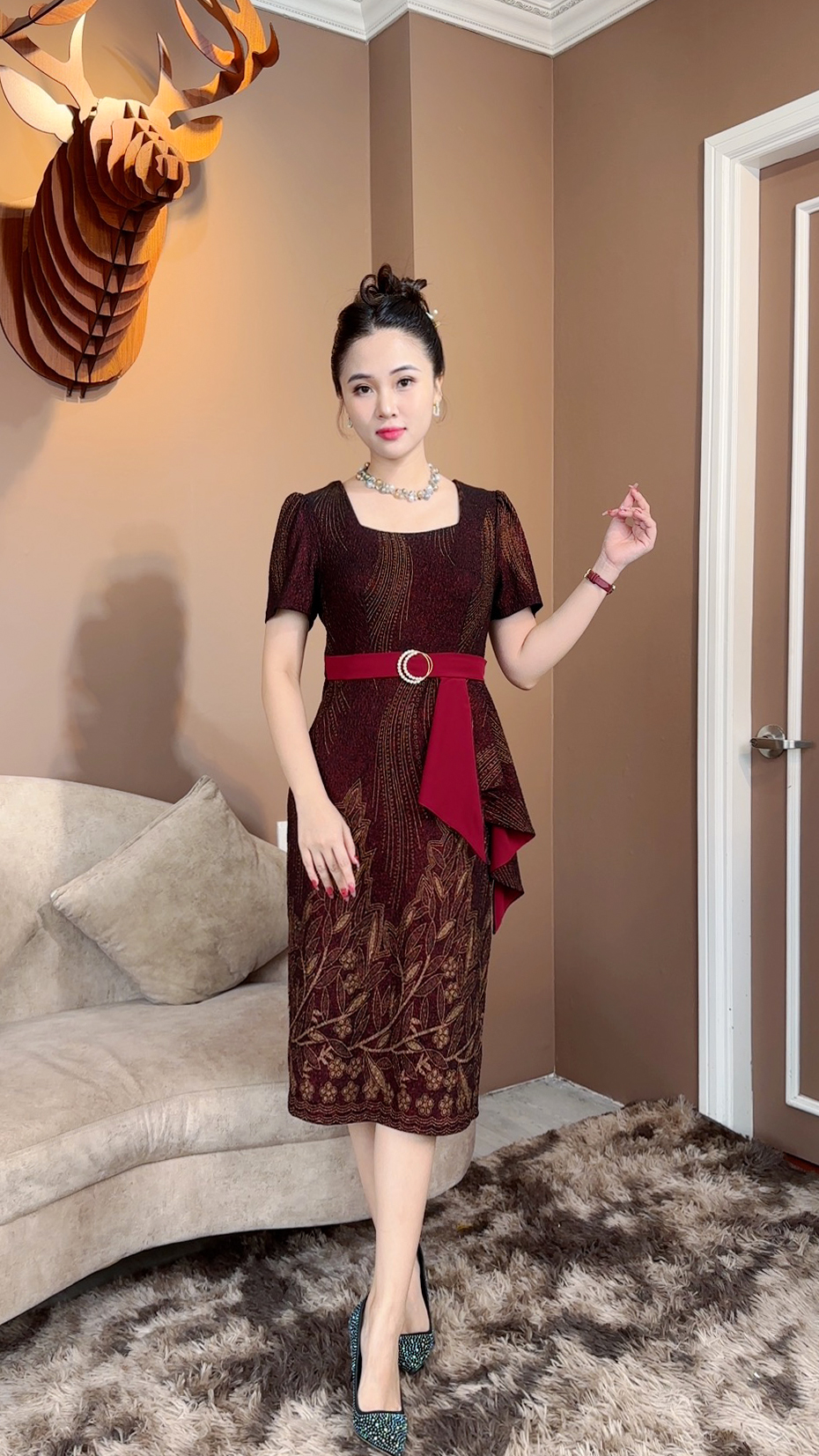 Đầm Trung Niên [ Linh Trà ] (VIP 32) Trẻ Trung Thiết Kế Trang Nhã Thanh Lịch Bigsize Đi Làm Đi Tiệc Cho Bà Cho Mẹ U50