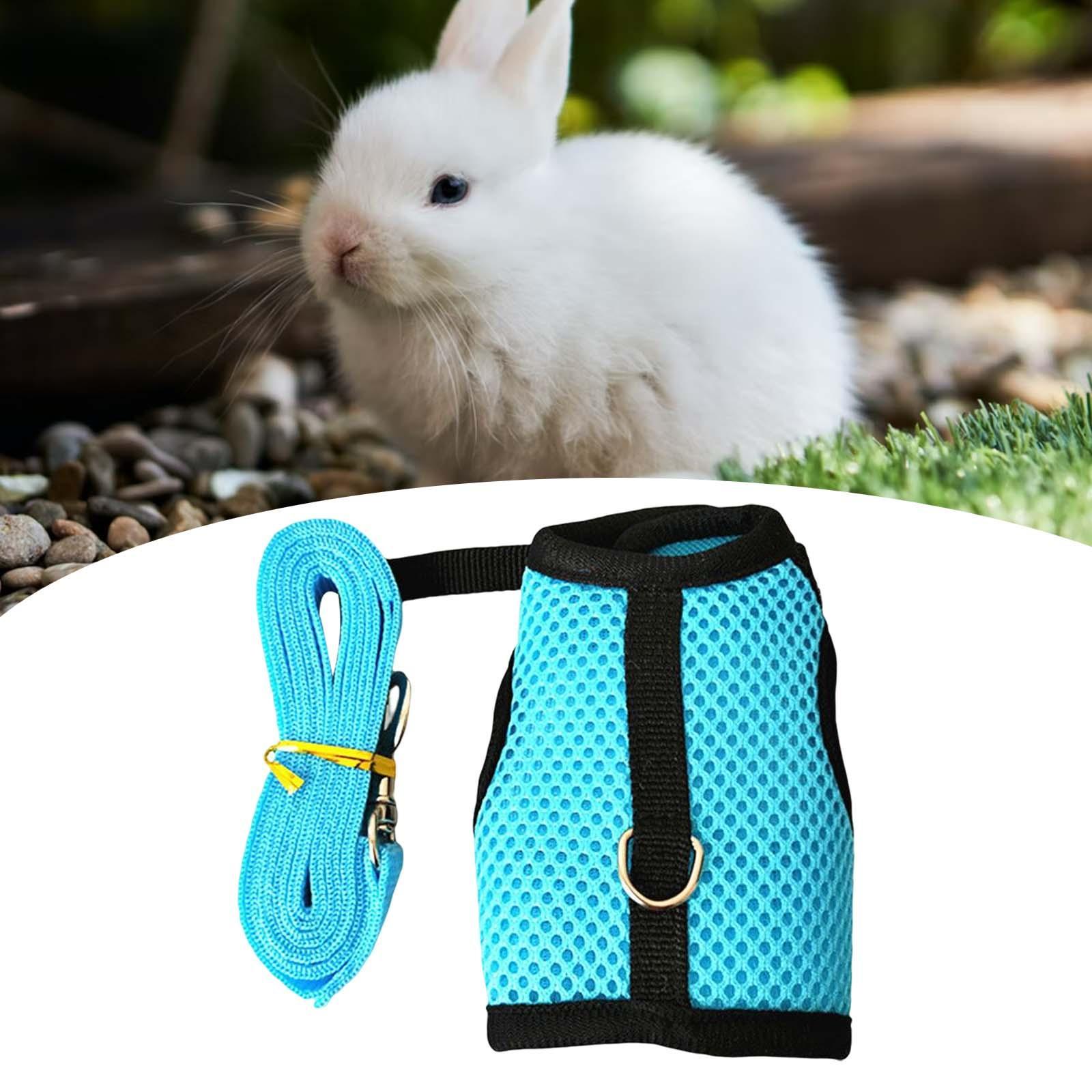 Cute Rabbit Harness and Leash Set Mesh Vest for Rabbit Squirrel Guinea  S
