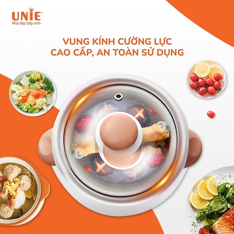 Nồi Nấu Chậm UNIE USC10W, 6 Chức năng nấu đa dạng, công suất 300W, Hàng chính hãng