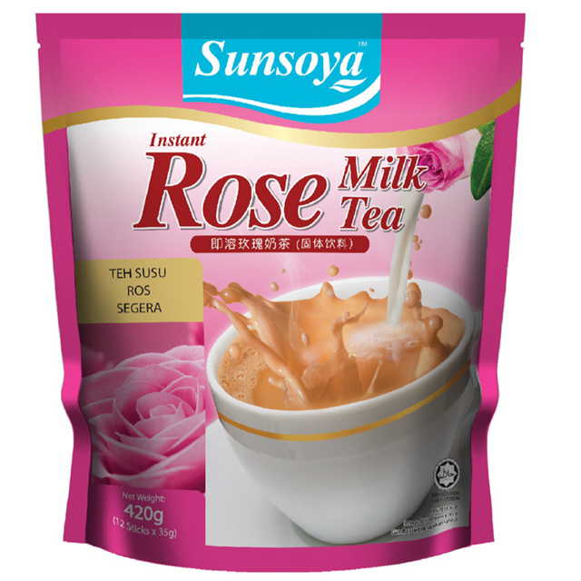 Trà sữa gói Malaysia SunSoya/ Trà sữa hòa tan 3 trong 1/ Trà sữa nhập khẩu/ Trà sữa tự pha - Vị hoa Hồng/ Rose milk tea