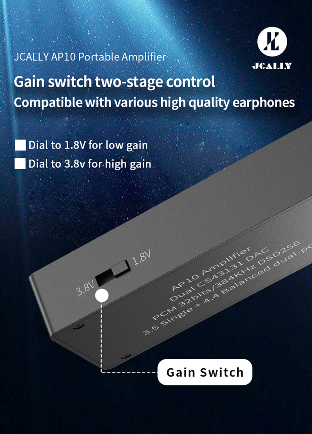 [NC] JCALLY AP10 Dual DAC CS43131 | Bộ giải mã Type C | Hỗ trợ giải mã DSD256 | Dongle Dac Amp - Hàng Chính Hãng