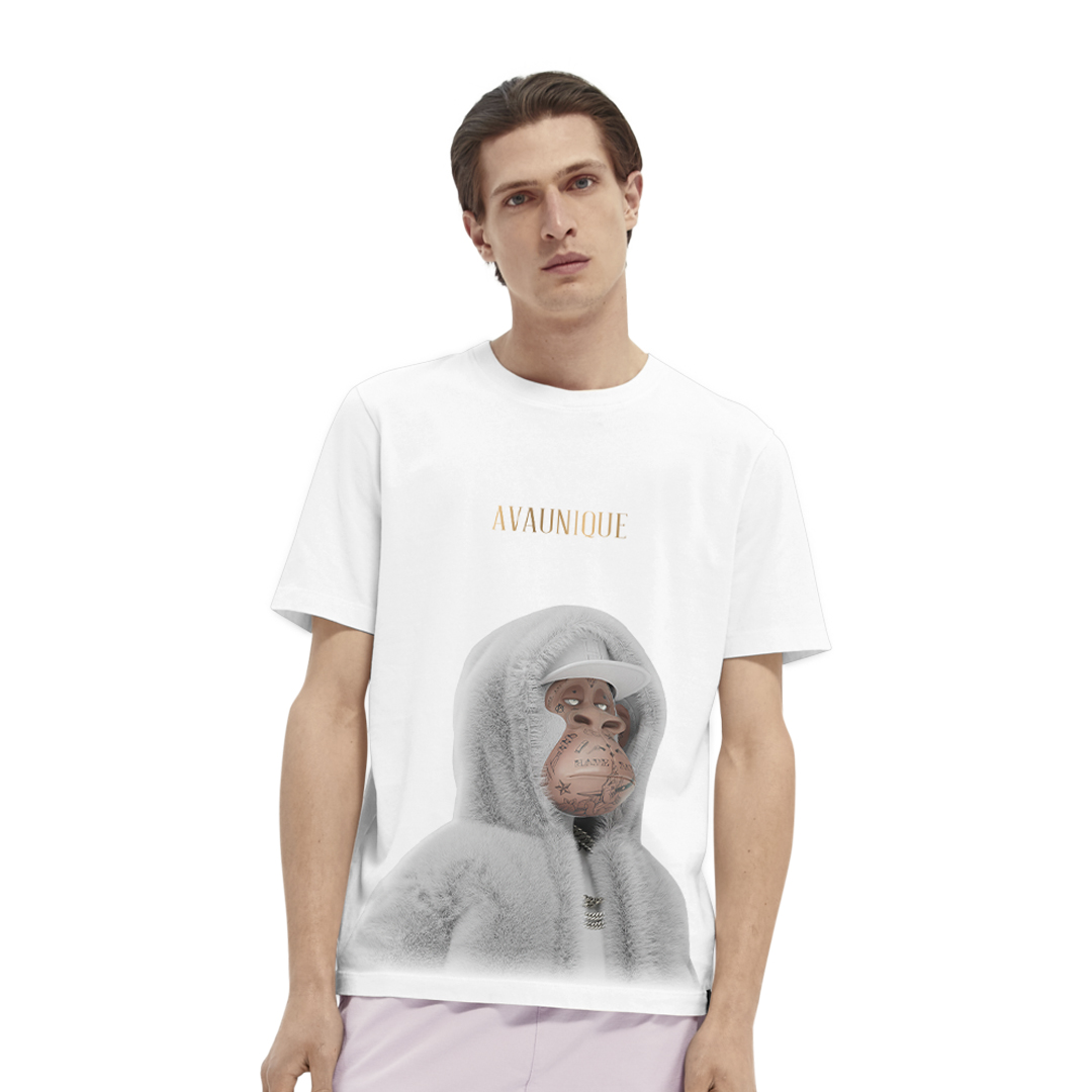 Áo thun  tay lỡ AVAUNIQUE Chất Cotton dáng Unisex SNOW MONKEY