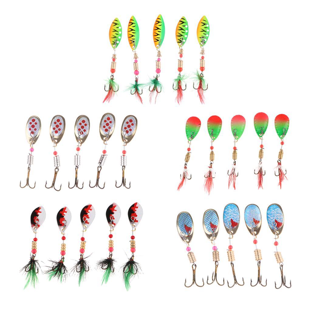 5Pcs Fishing Lures Spinnerbait Hard Metal Jig Bait Crankbaits Saltwater Freshwater