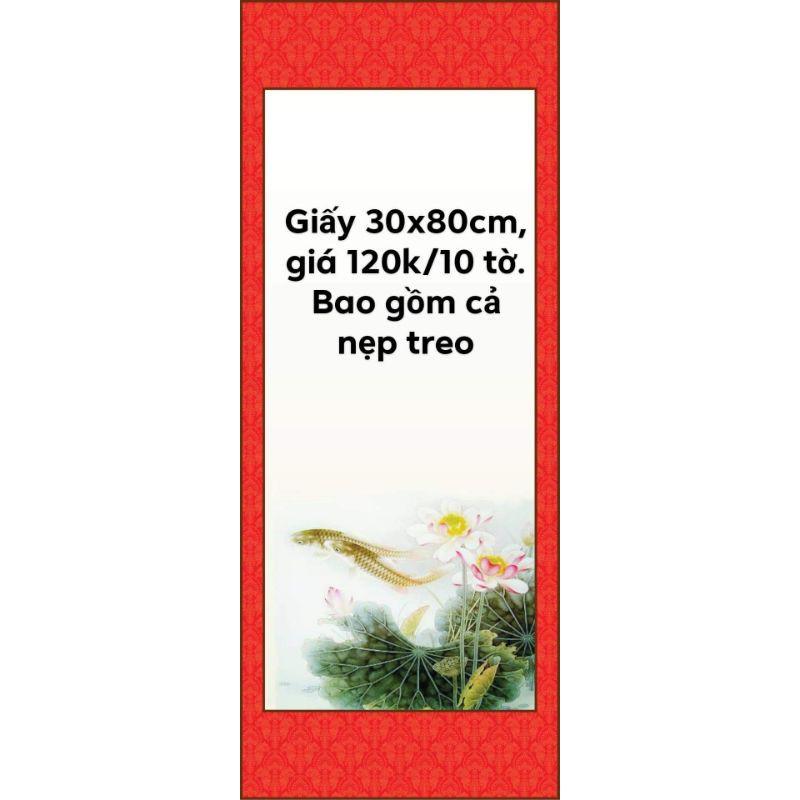 Giấy viết thư pháp Kích thước 30x85cmGiấy đẹp, dễ viết..Giá 120k/10 tờ, bao gồm cả nẹp treo