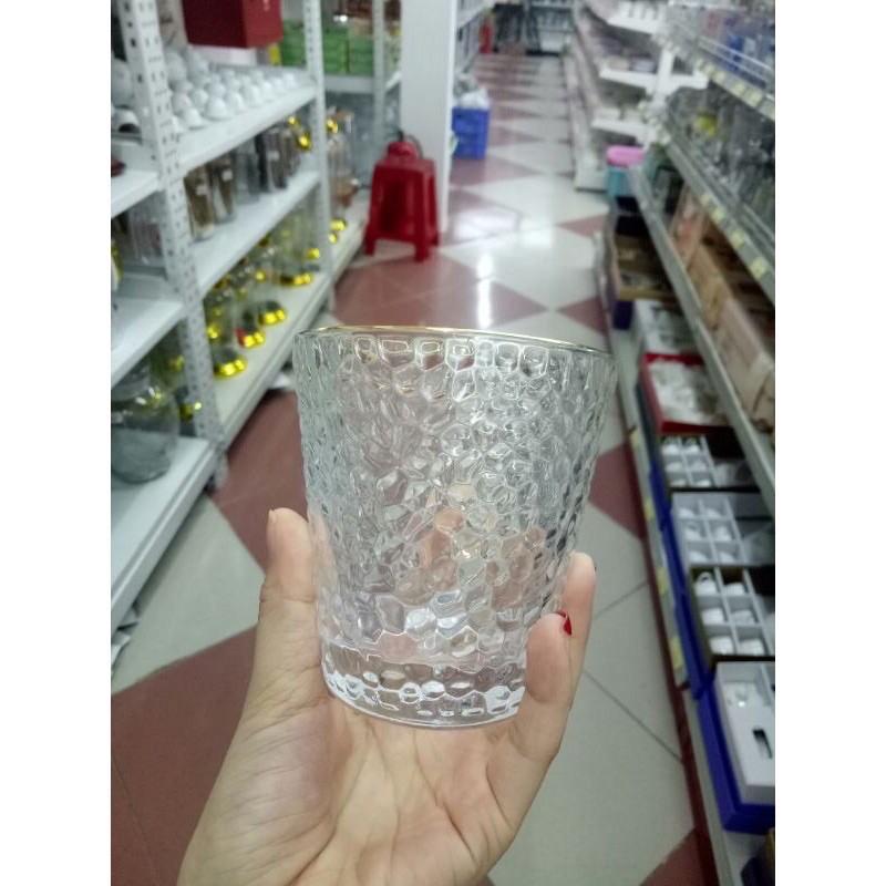 Bộ 6 cốc thủy tinh loe viền vàng 300ml