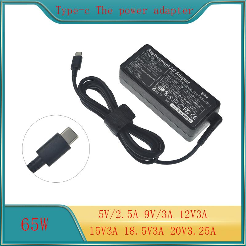 Hình ảnh 20V 3.25A 65W Universal USB Type C Máy tính xách tay Bộ sạc điện thoại di động cho Lenovo Asus HP Dell Xiaomi Huawei Google Màu sắc: Với phích cắm AU