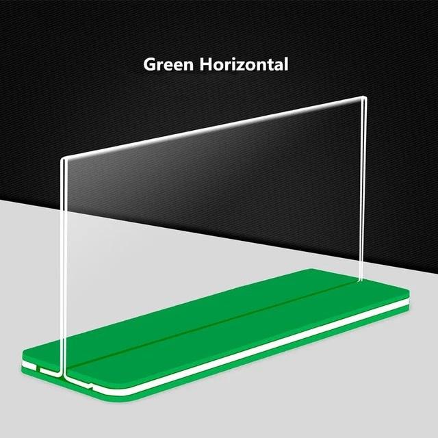 Menu mica A4 ngang 30x21cm, nhiều màu, Kệ menu đế lùa trong suốt, bảng mica đẹp - Đế Xanh lá