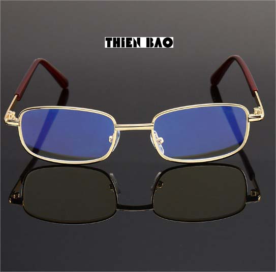 Kính lão thị, viễn thị toàn viền, kim loại NAM NỮ VÀNG GOLD PUMA02 tròng phản quang  chống mỏi chuẩn độ cao cấp