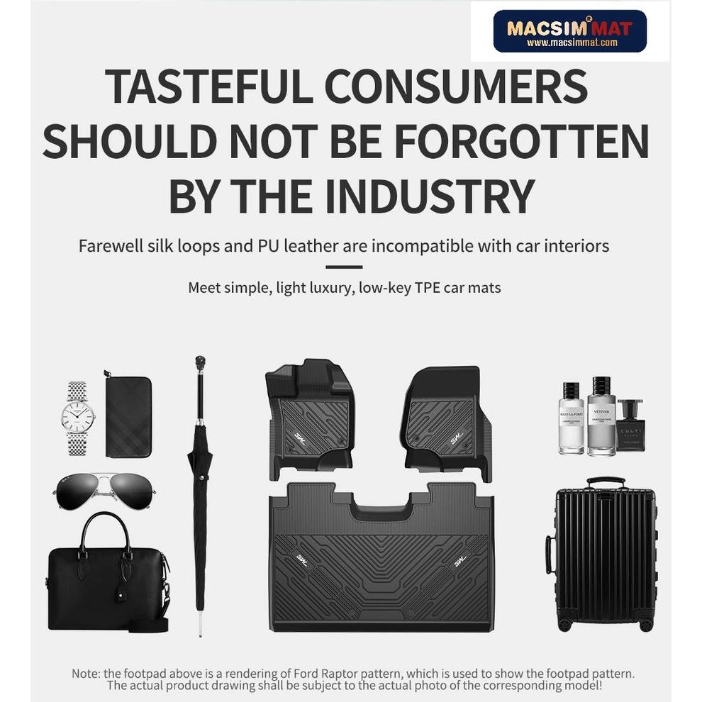 Thảm lót sàn xe ô tô Ford Escape 2018-đến nay Nhãn hiệu Macsim 3W chất liệu nhựa TPE đúc khuôn cao cấp - màu đen