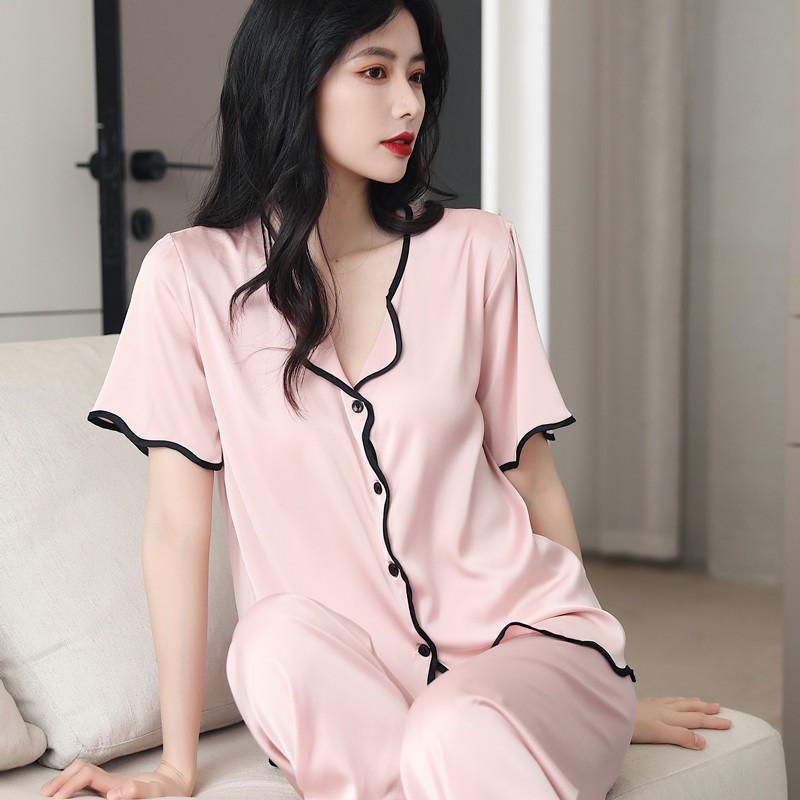 Bộ ngủ lụa ️Đồ Ngủ Pijama Lụa Cao Cấp Siêu Mát Mềm Mịn - ELSA