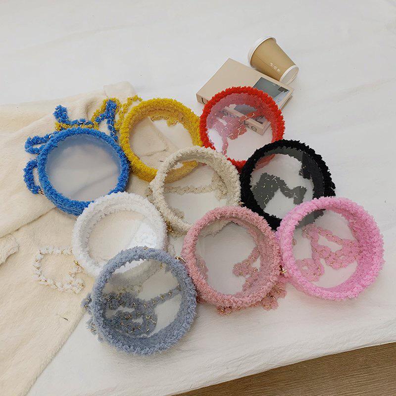 Phụ kiện đan handmade, túi xách mica có khóa kéo