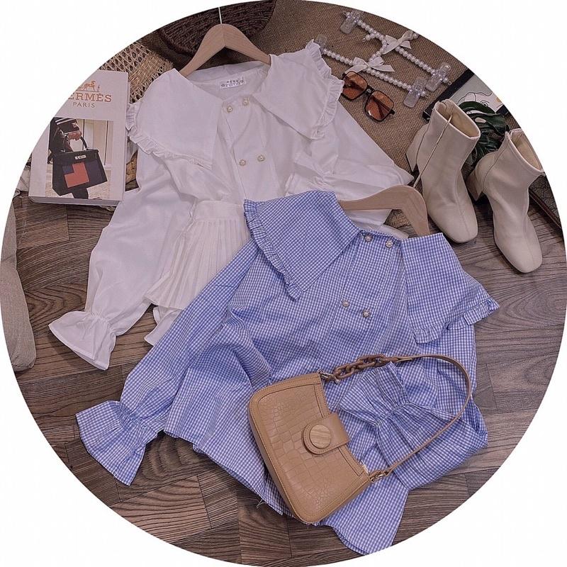 ÁO SƠ MI CỔ BÈO NÚT NGỌC