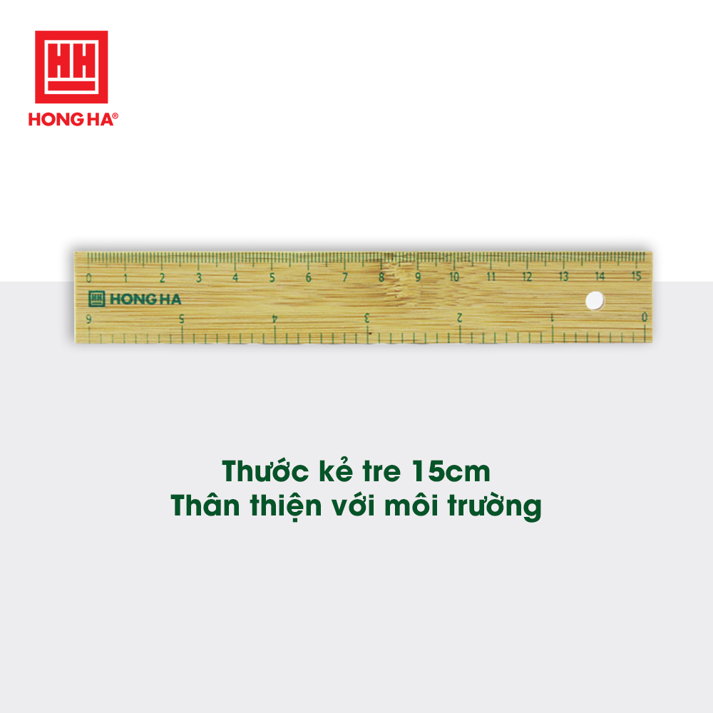 Thước kẻ tre 15cm Hồng Hà 3492