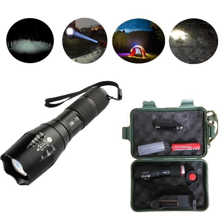 Đèn Pin UltraFire XML T6 Siêu Sáng, Hợp Kim Chống Nước, 1000 Lumen, Chiếu Xa 200m tới 500m , Pin Sạc FullBox, Tặng Pin Green HHTC 18650 Loại Tốt - GDHN Loại Tốt