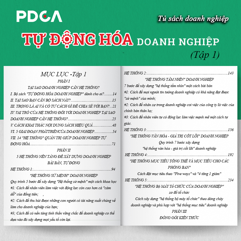 Sách Tự Động Hóa Doanh Nghiệp (Tập 1) &quot;5 hệ thống nền tảng để xây dựng doanh nghiệp bài bản tự động&quot;, sách quản trị kinh doanh, sách quản trị nhân sự, sách quản lý, sách lãnh đạo