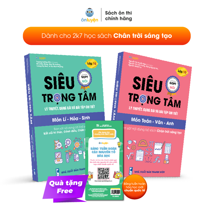 Lớp 10 Combo 2 sách Siêu trọng tâm Toán-Văn_Anh và Lí-Hóa-Sinh
