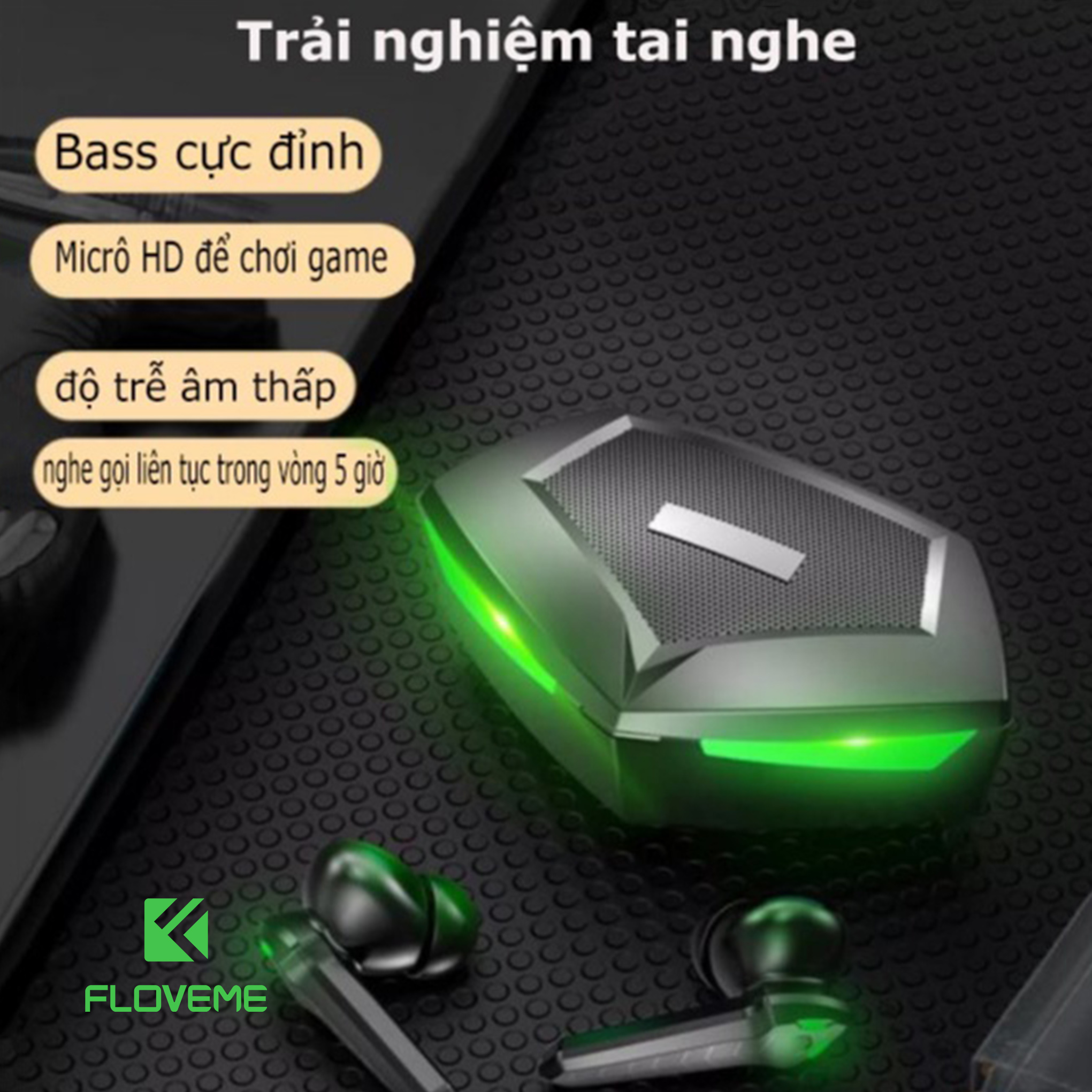 Tai Nghe Gaming Không Dây Bluetooth 5.2 - P30, hỗ trợ đàm thoại độ trễ cực thấp khi chơi game, Bass mạnh mẽ