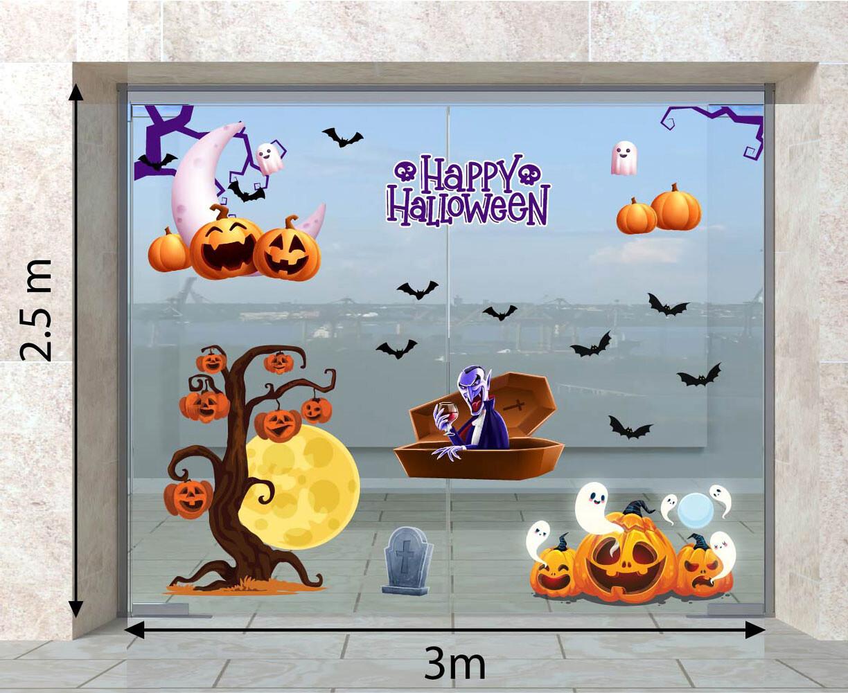 DECAL TRANG TRÍ HALLOWEEN 2023  COMBO SỐ 40