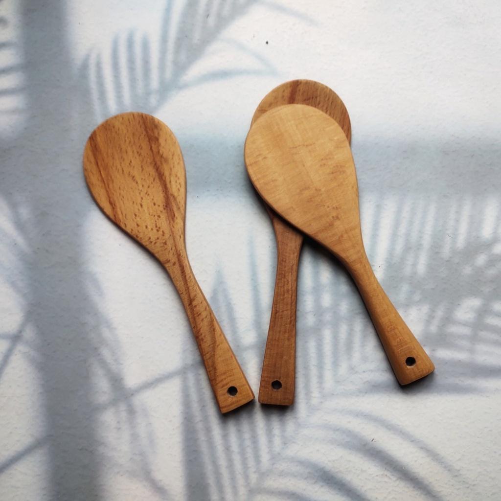 Muôi Cơm, Vá Múc Cơm Bằng Gỗ Beech Cỡ 20cm Siêu Đẹp