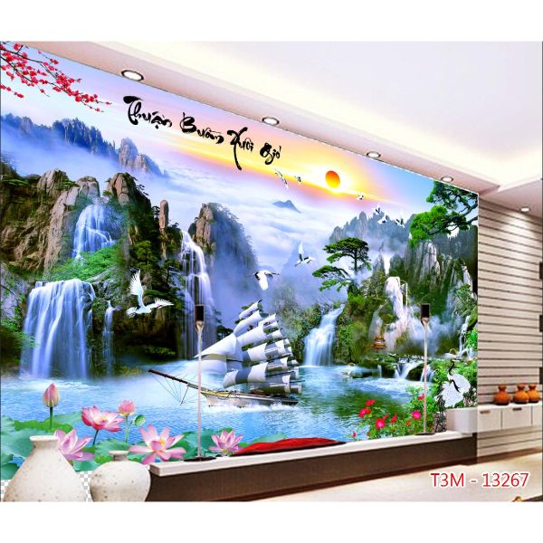 Tranh dán tường thuận buồm xuôi gió PT43(100x150cm)