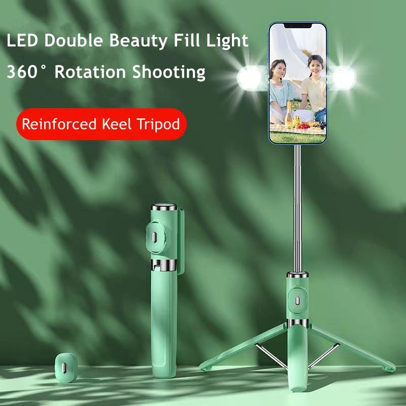 Gậy Selfie NUOWA M01S-2 Hỗ Trợ Chụp Ảnh Tự Sướng Cho Android IOS với đèn 2LED có thể tháo rời