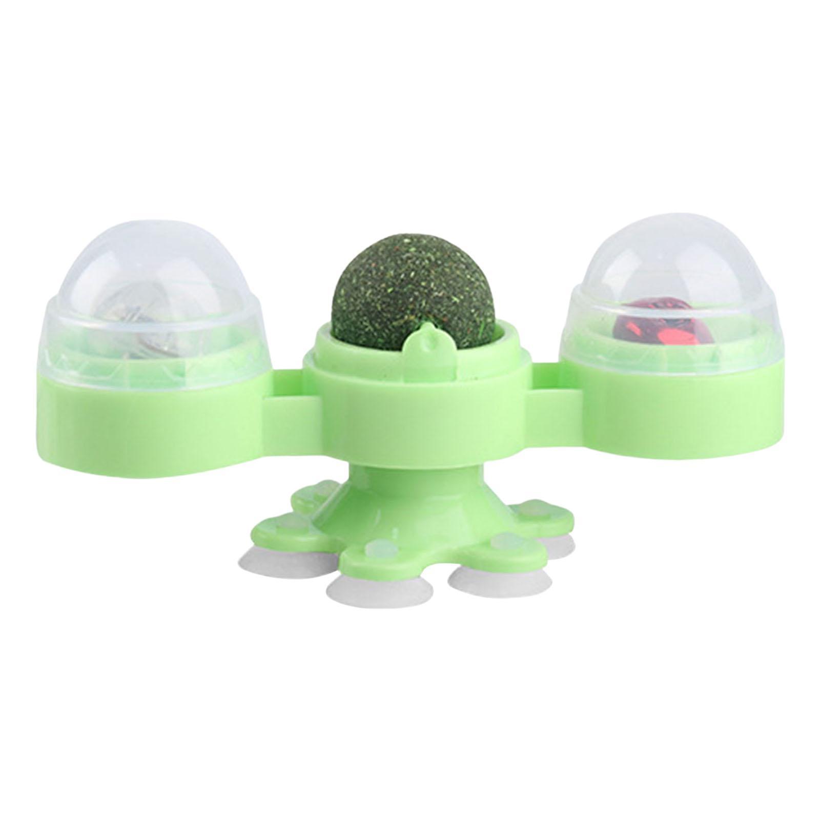 Rotating Windmill Cat Toy with Catnip Ball Lights Ball Windmill Catnip Toy Pink