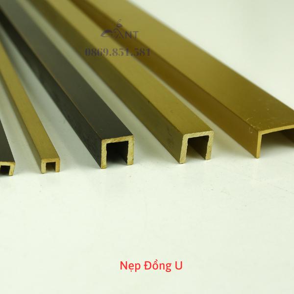Nẹp đồng u20, nẹp chữ u đồng, nẹp đồng trang trí giá 1m