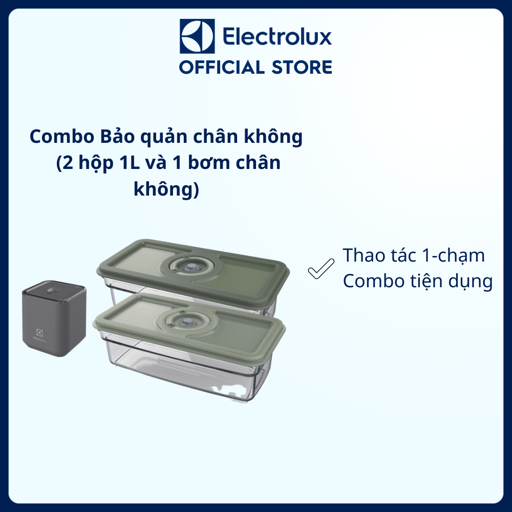 Bộ đôi hút chân không và Hộp thực phẩm cao cấp - dòng ONE TOUCH [Hàng chính hãng]