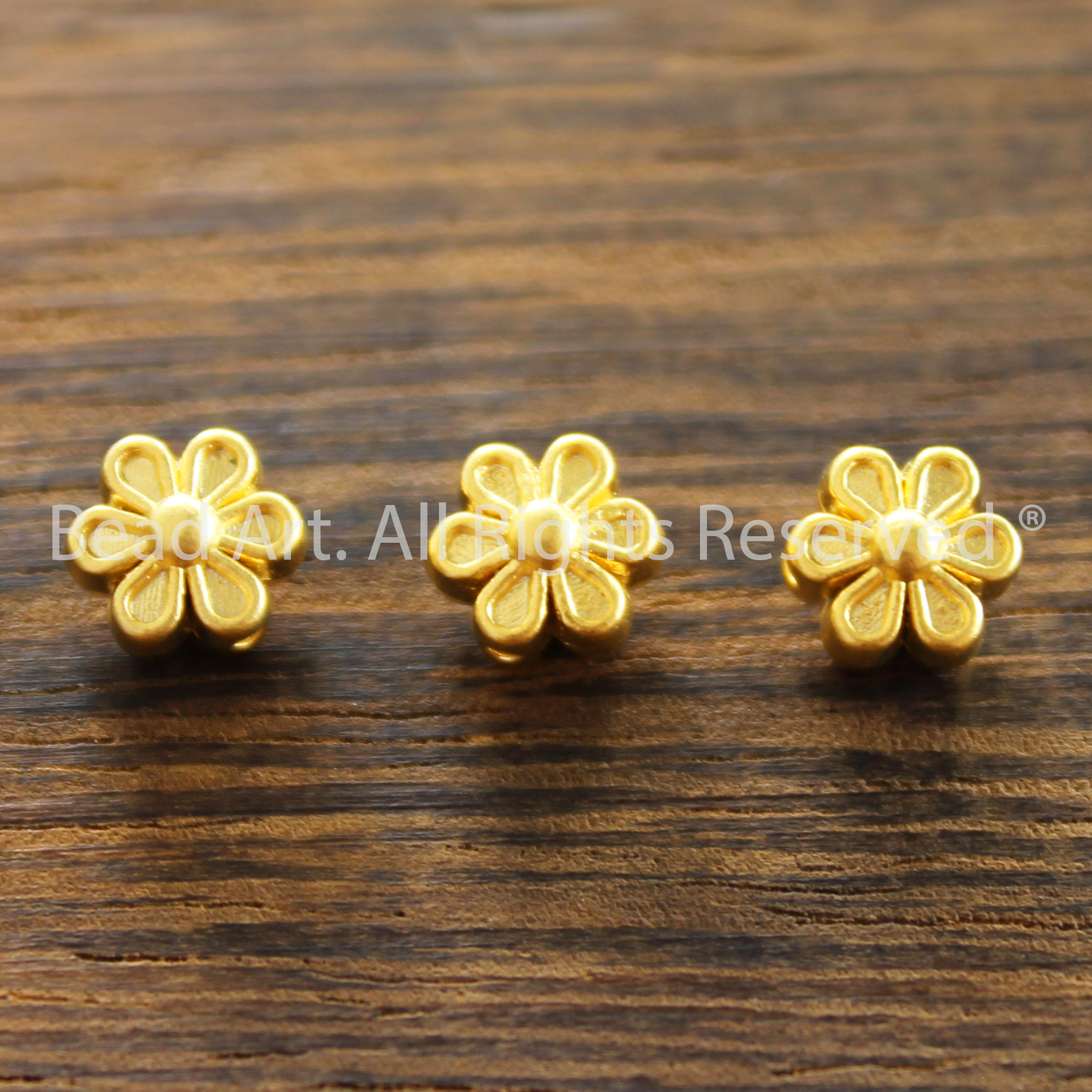7x6MM Hoa Cúc Nhỏ Mạ Vàng Thủ Công Thổ Nhĩ Kỳ , Phối Vòng Tay, Chuỗi Hạt, Trang Sức Phong Thuỷ - Bead Art
