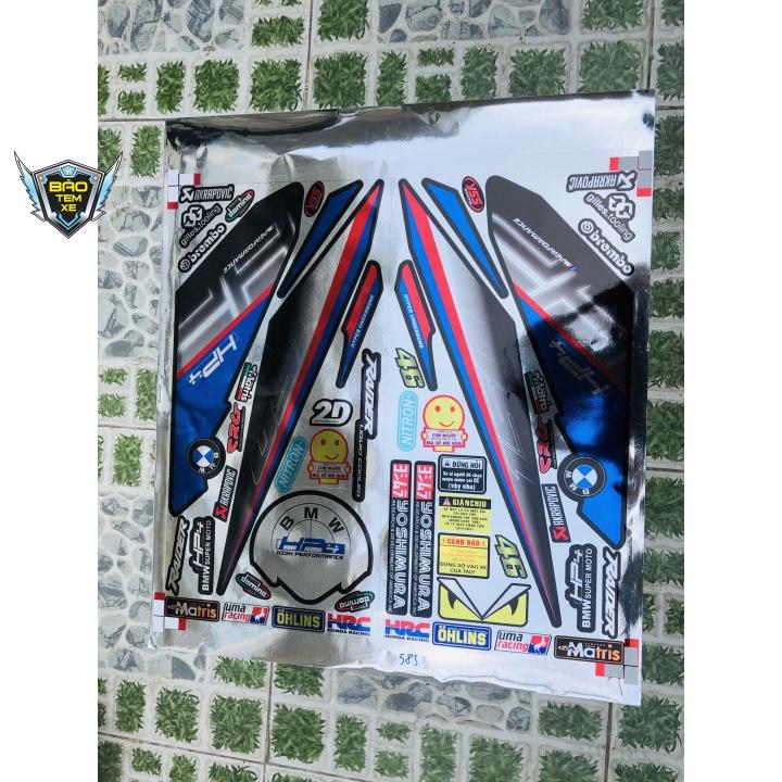 Tem rời dán xe raider fi hp4 chất liệu Crom