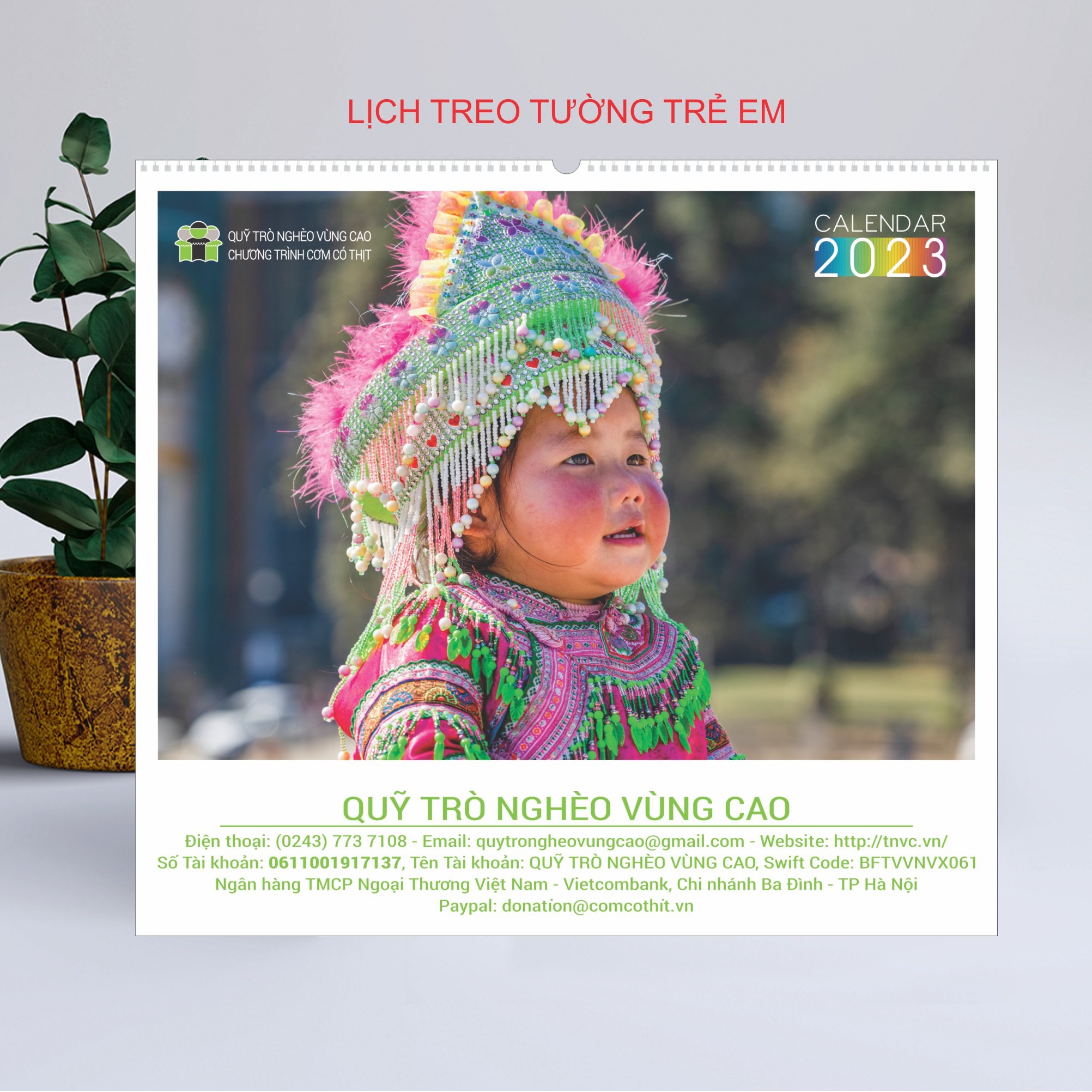 Lịch tường Trẻ em vùng cao 2023 Cơm Có Thịt