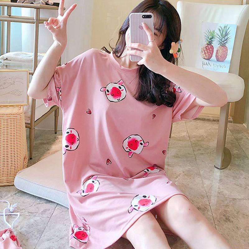 Đầm ngủ tay ngắn dáng rộng xinh xắn cho nữ