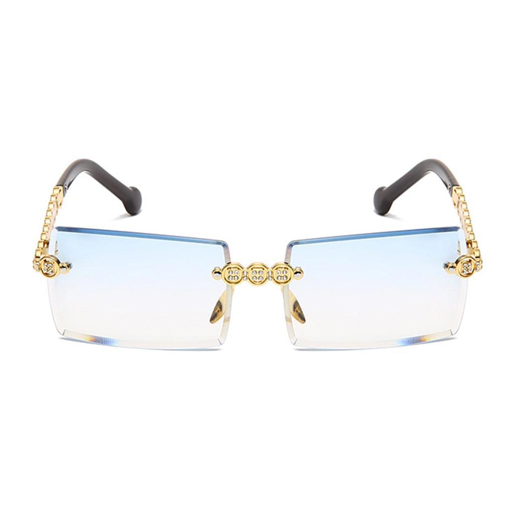 Female Rimless Sunglasses UV400 Driving Sun Glasses Sandy