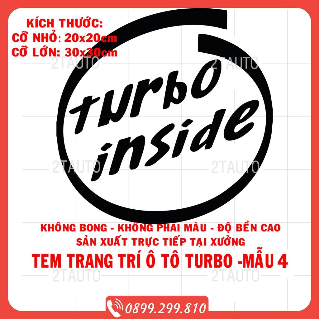 Sticker chữ TURBO tem dán trang trí ô tô xe hơi chống nước, chống phai màu, mẫu mã đa dạng độc đáo - MẪU 4