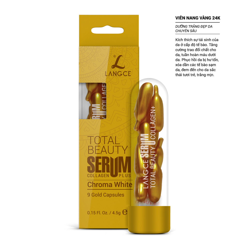 SERUM COLLAGEN+ ĐẸP DA VIÊN NANG VÀNG 24K (9 VIÊN) LANGCE