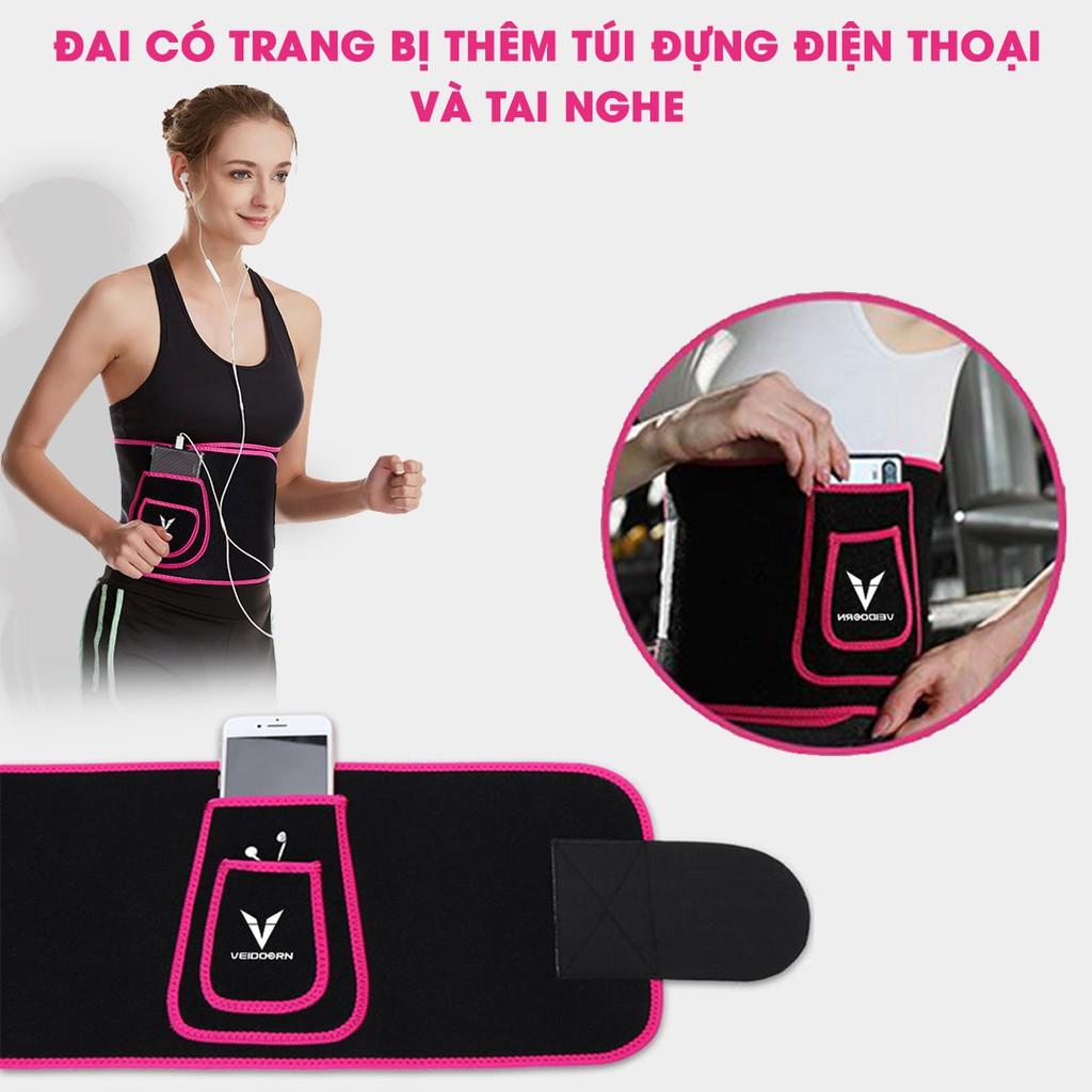 Đai Lưng Nịt Bụng Tập Gym Nữ Veidoorn, Đai Latex Giảm Mỡ Bụng Yoga