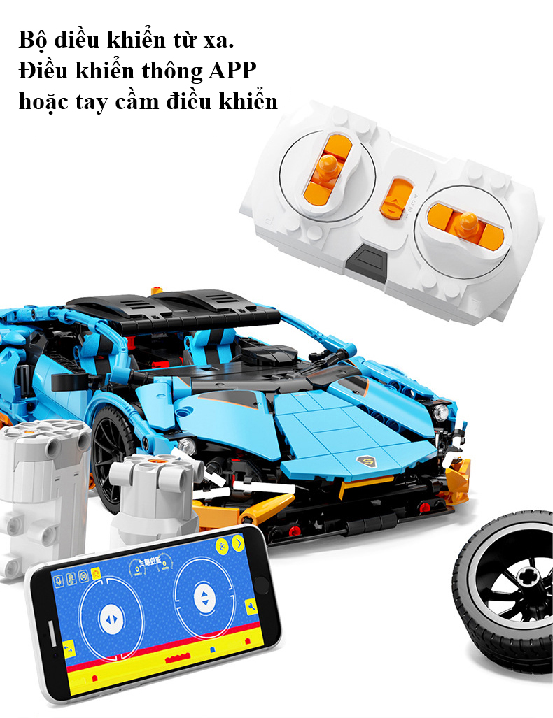 Đồ Chơi Lắp Ghép Technic Xe Lamborghini Huracan STO Với 1261 Chi Tiết, Đồ Chơi Điều Khiển Từ Xa, Đồ Chơi Mô Hình Siêu Xe Lamborghini Huracan STO - Chính Hãng BABYBOSS.