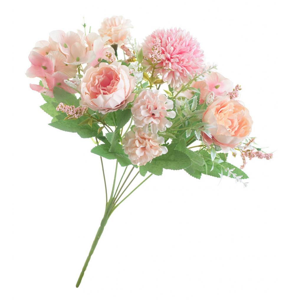 2Pcs 7 Head Artificial Fake Peony Flower Bouquet for Home Garden Wedding