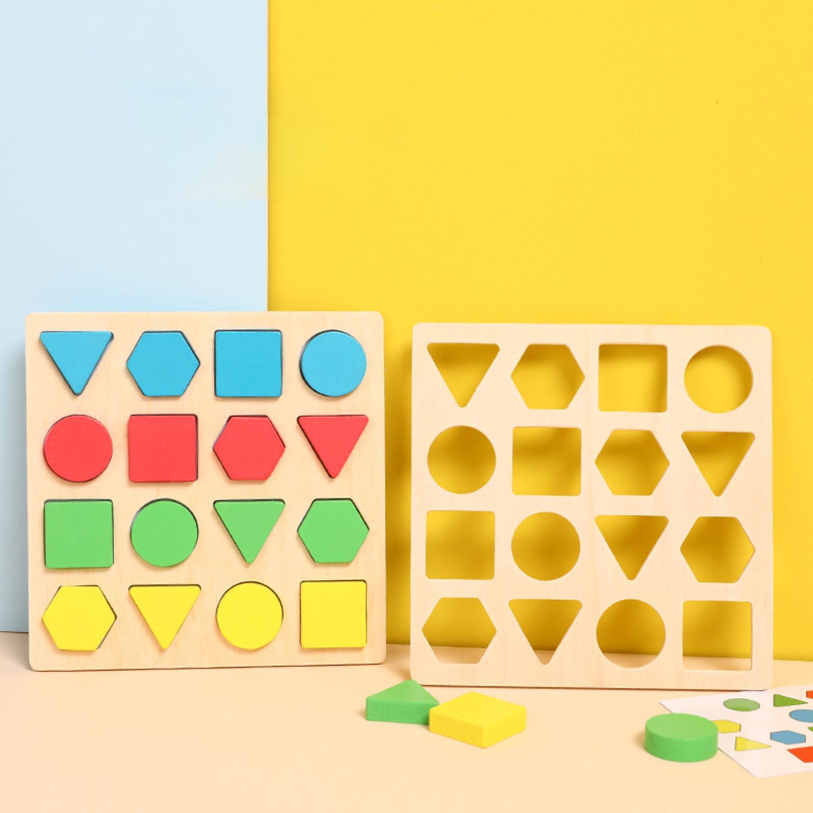 Geometric Shape Matching Board Game Educational Puzzle Toy for Toddlers