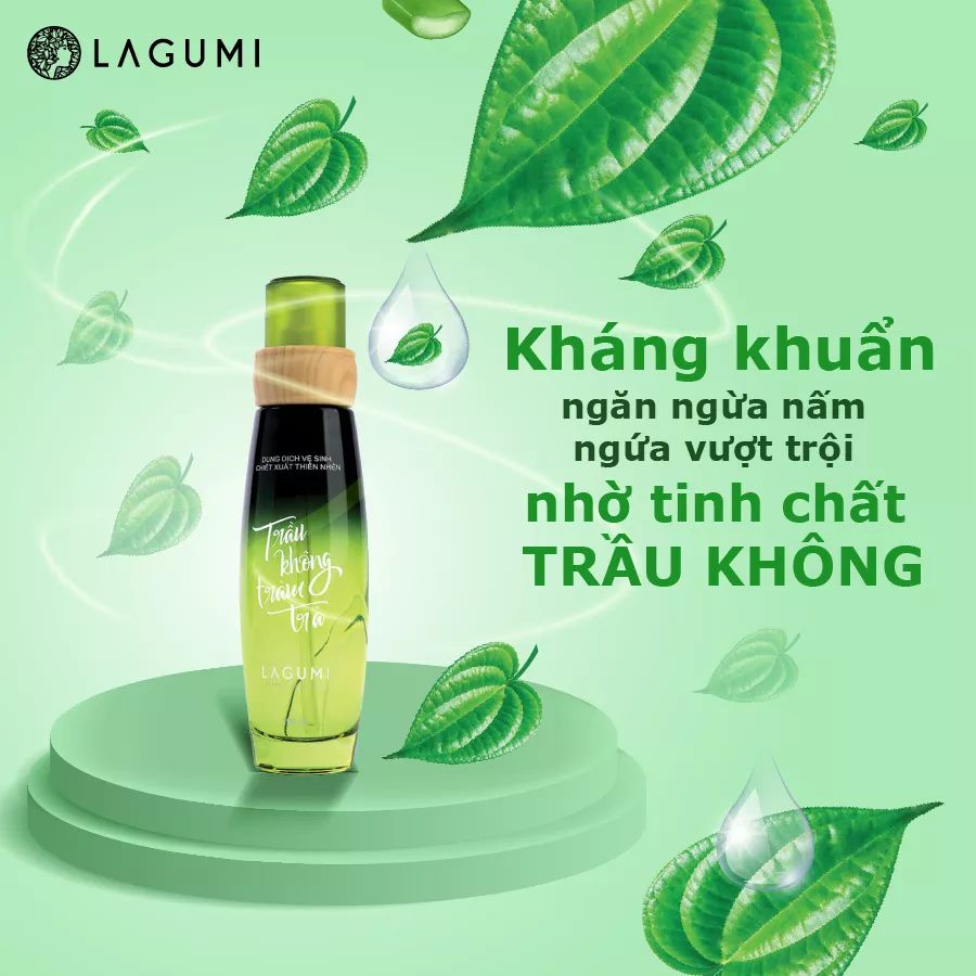 Set 2 chai dung dịch vệ sinh trầu không tràm trà Lagumi giảm viêm ngứa, an toàn cho mẹ bầu và sau sinh 100ml