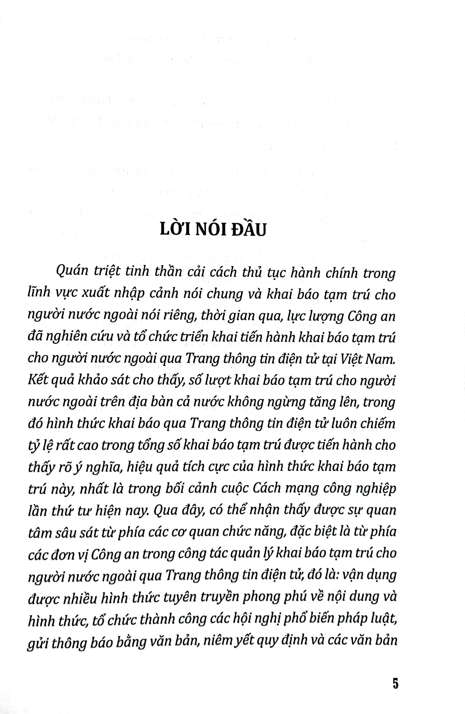 Khai Báo Tạm Trú Cho Người Nước Ngoài Qua Trang Thông Tin Điện Tử Tại Việt Nam Trong Bối Cảnh Cuộc Cách Mạng Công Nghiệp Lần Thứ Tư